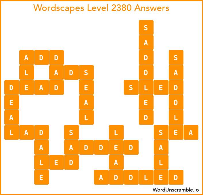 Wordscapes Level 2380 Answers
