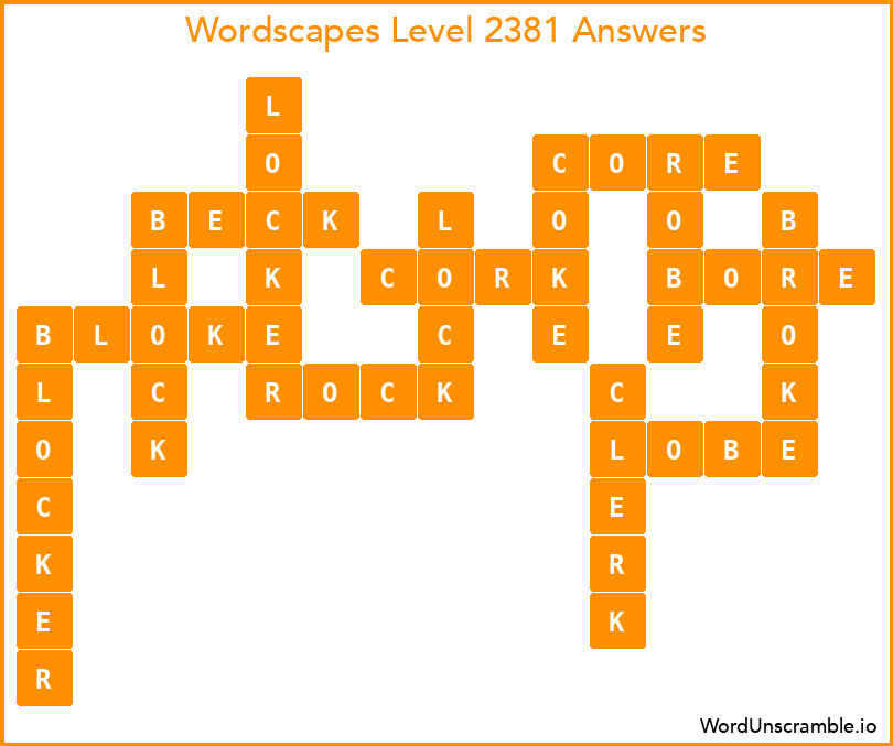Wordscapes Level 2381 Answers