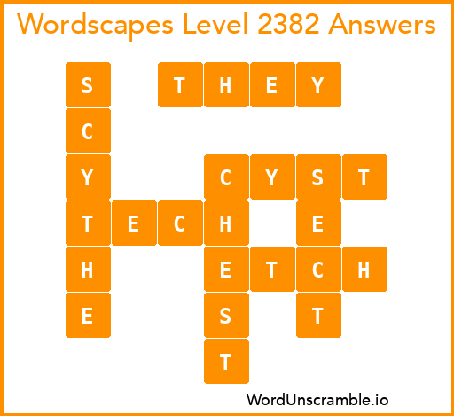 Wordscapes Level 2382 Answers