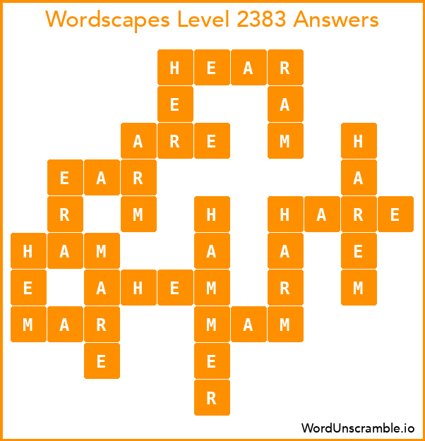 Wordscapes Level 2383 Answers