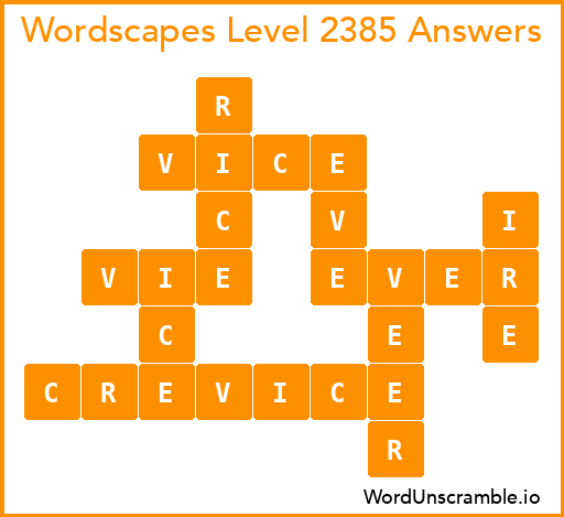 Wordscapes Level 2385 Answers