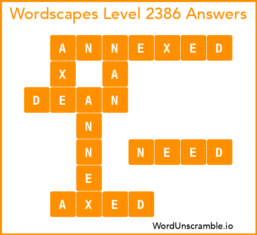 Wordscapes Level 2386 Answers