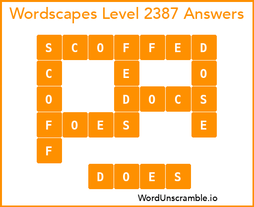 Wordscapes Level 2387 Answers