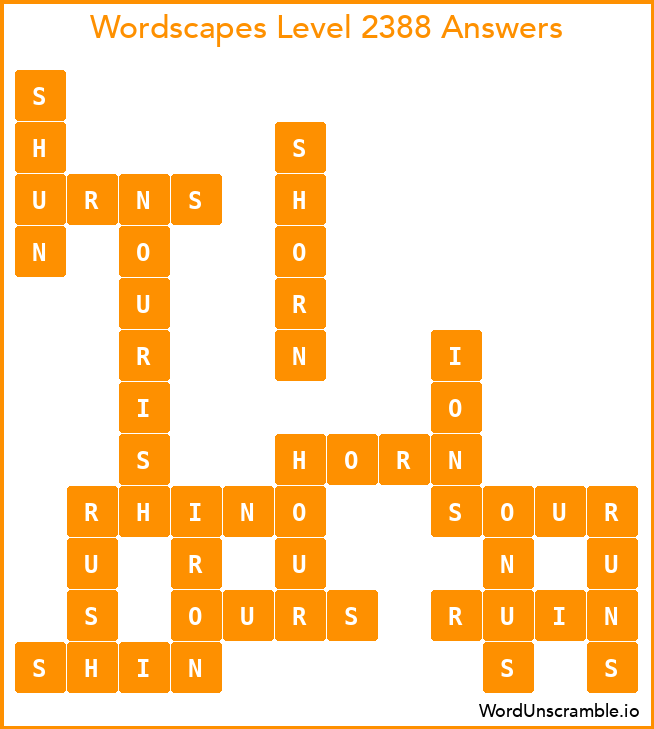 Wordscapes Level 2388 Answers
