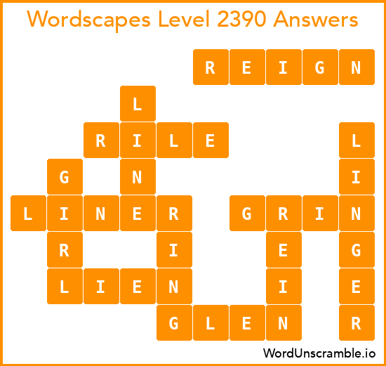 Wordscapes Level 2390 Answers