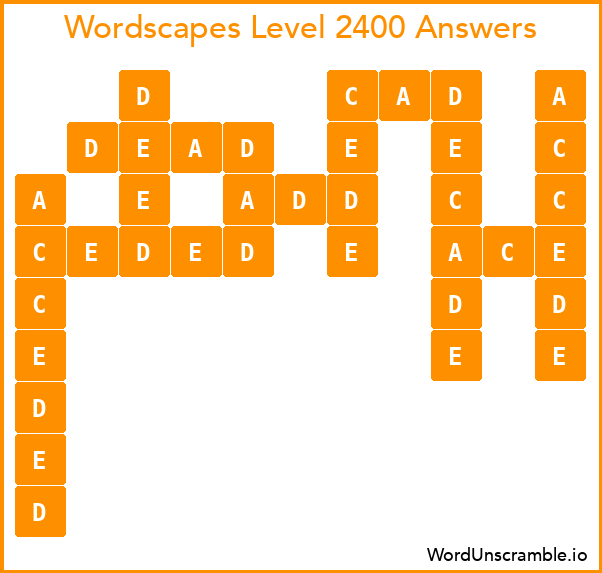 Wordscapes Level 2400 Answers