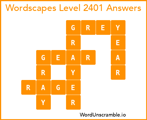 Wordscapes Level 2401 Answers