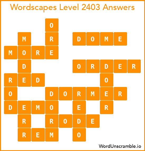 Wordscapes Level 2403 Answers