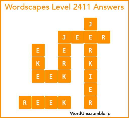 Wordscapes Level 2411 Answers