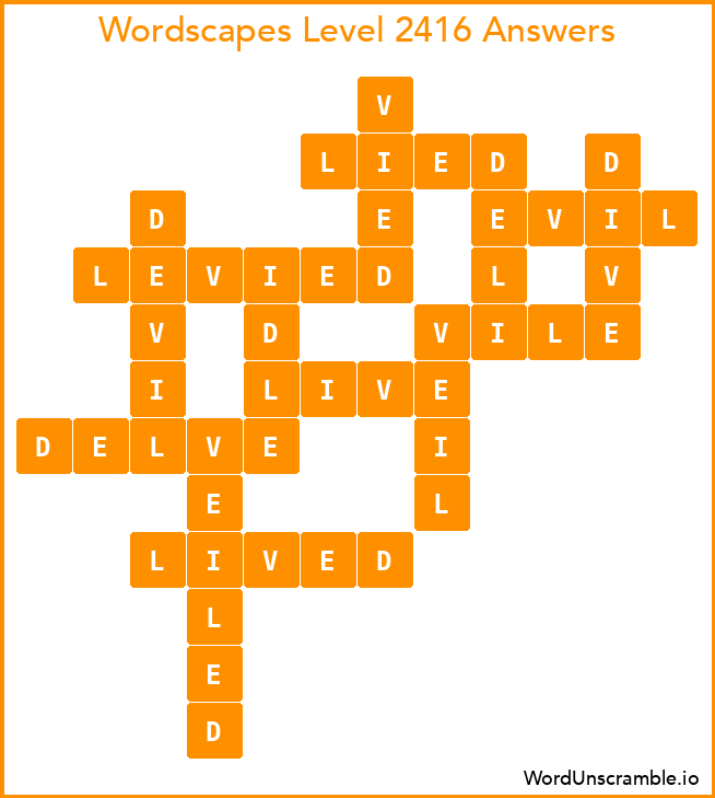 Wordscapes Level 2416 Answers