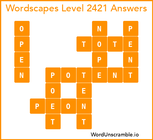 Wordscapes Level 2421 Answers