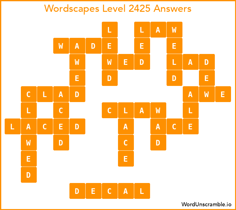 Wordscapes Level 2425 Answers