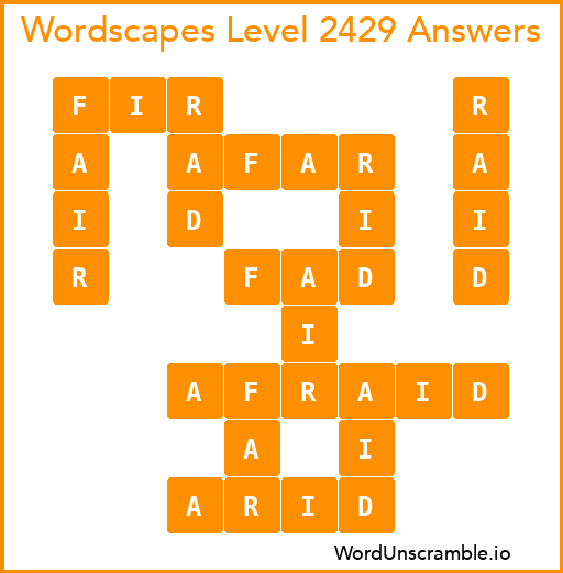 Wordscapes Level 2429 Answers