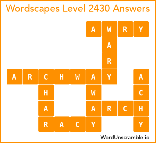 Wordscapes Level 2430 Answers
