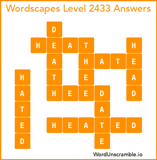 Wordscapes Level 2433 Answers