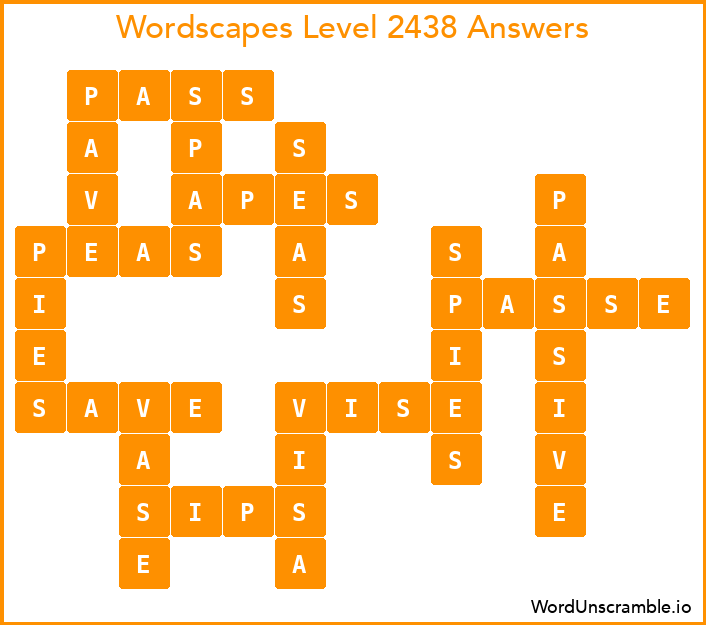 Wordscapes Level 2438 Answers
