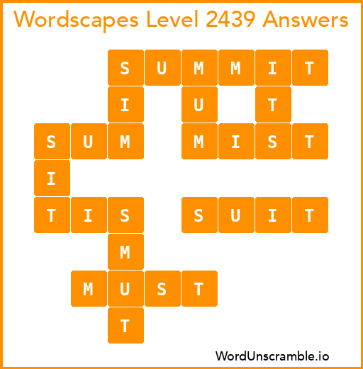 Wordscapes Level 2439 Answers