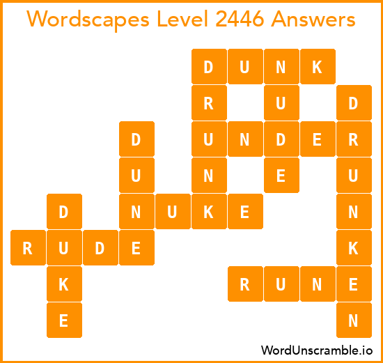 Wordscapes Level 2446 Answers