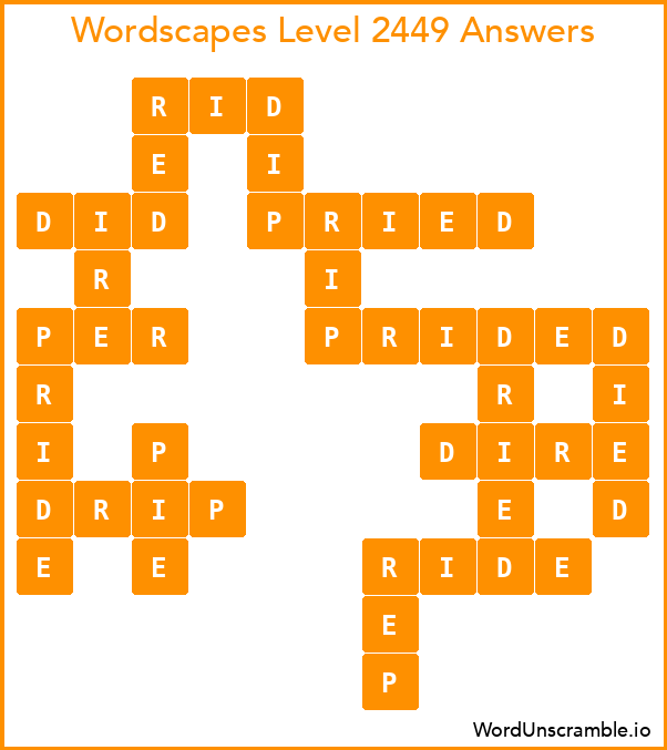 Wordscapes Level 2449 Answers