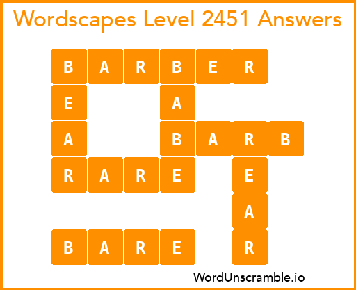Wordscapes Level 2451 Answers