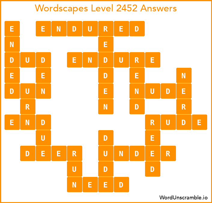 Wordscapes Level 2452 Answers