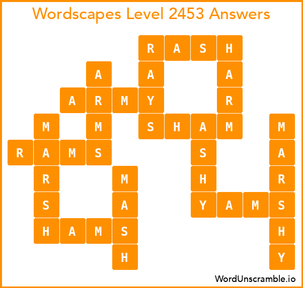 Wordscapes Level 2453 Answers