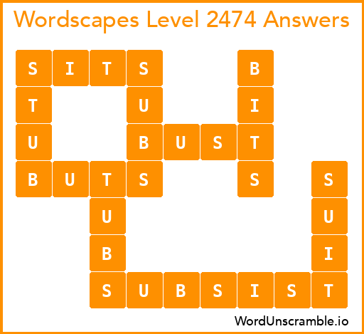 Wordscapes Level 2474 Answers