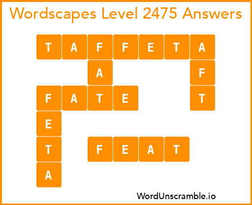 Wordscapes Level 2475 Answers