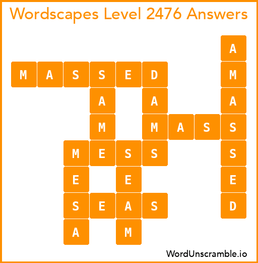 Wordscapes Level 2476 Answers