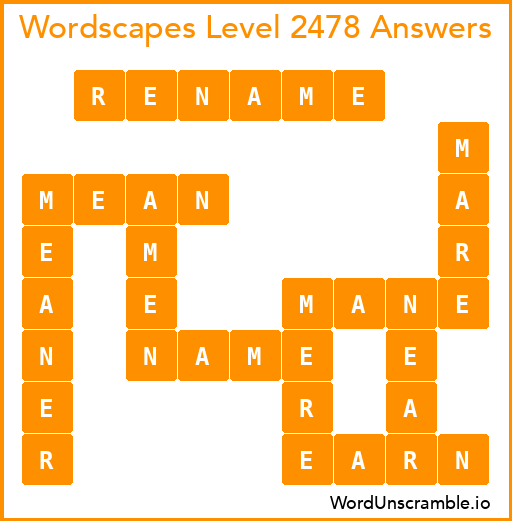 Wordscapes Level 2478 Answers