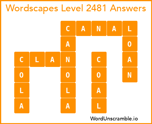 Wordscapes Level 2481 Answers