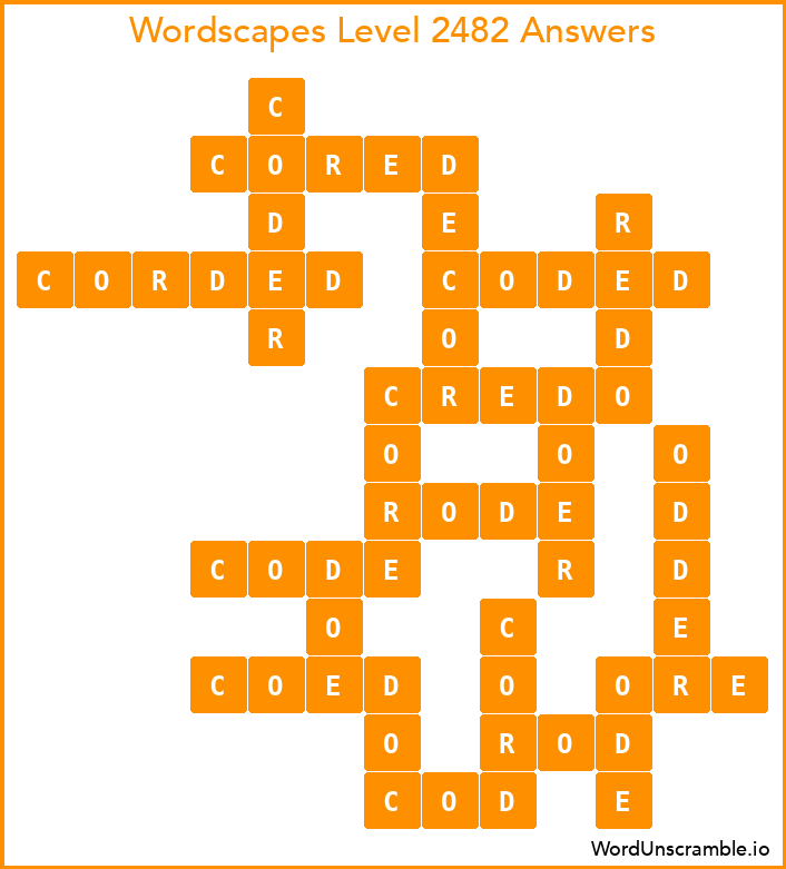 Wordscapes Level 2482 Answers