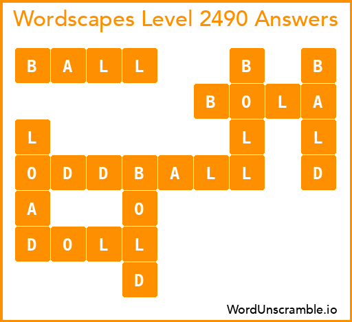 Wordscapes Level 2490 Answers
