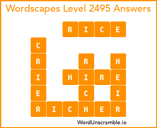 Wordscapes Level 2495 Answers