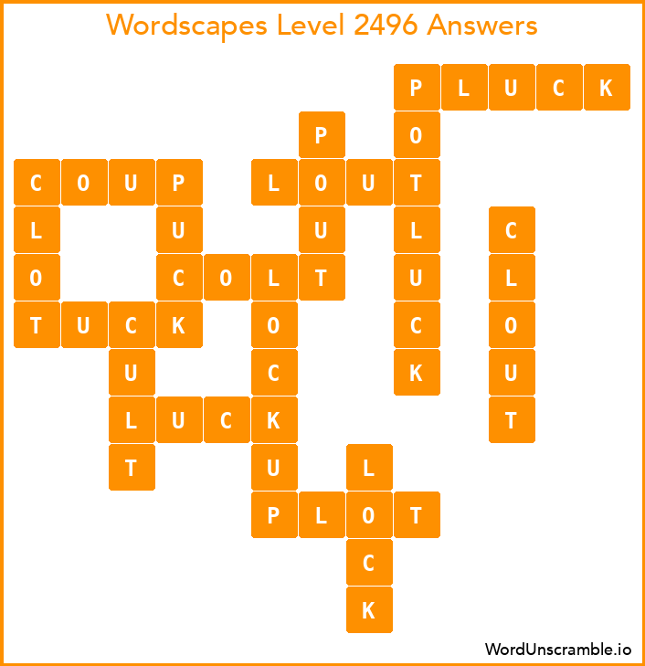 Wordscapes Level 2496 Answers