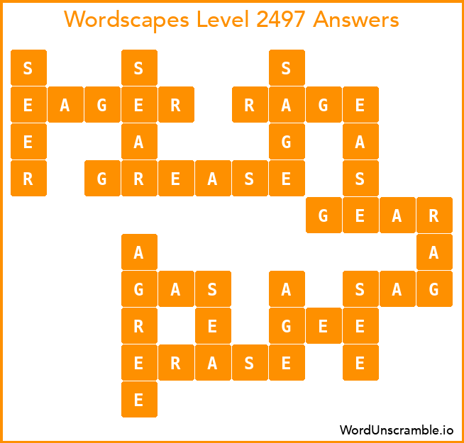 Wordscapes Level 2497 Answers