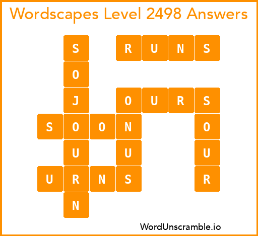 Wordscapes Level 2498 Answers