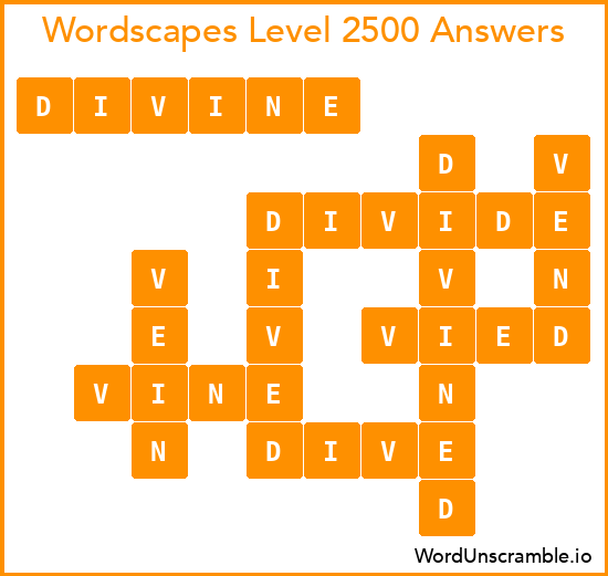 Wordscapes Level 2500 Answers