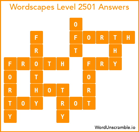 Wordscapes Level 2501 Answers