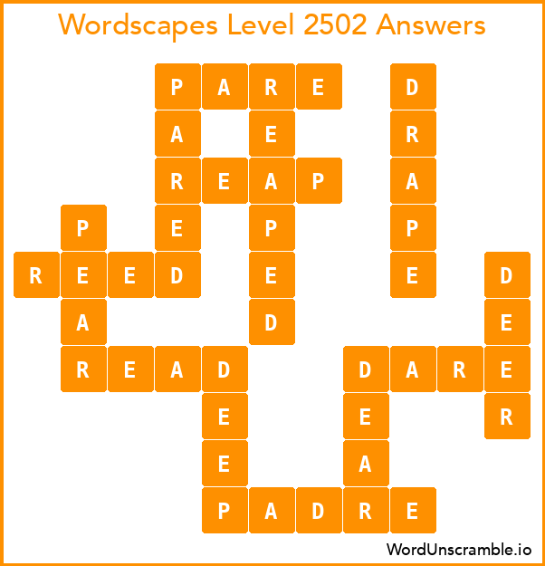 Wordscapes Level 2502 Answers