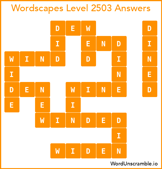Wordscapes Level 2503 Answers