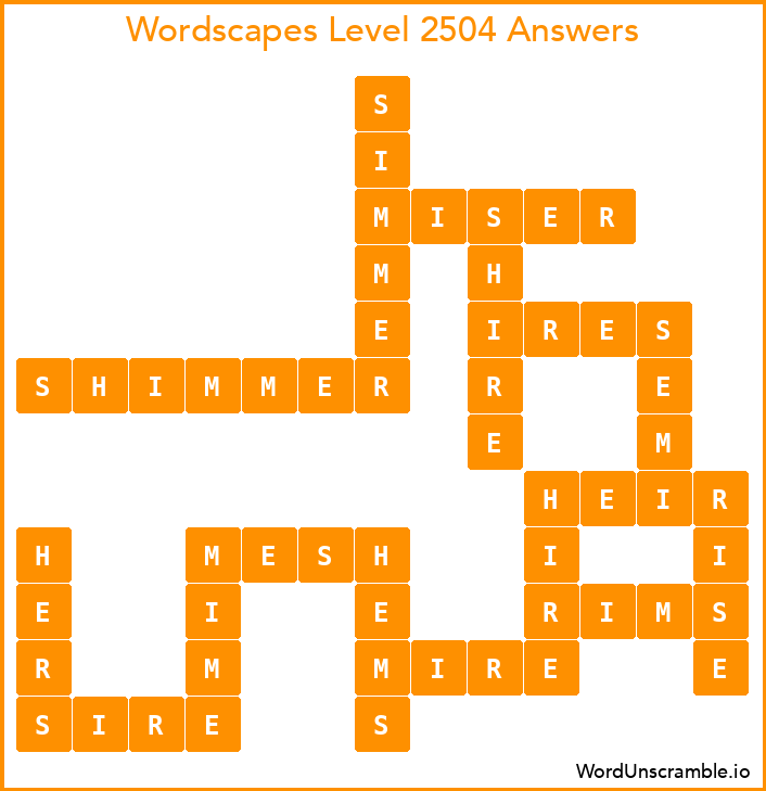 Wordscapes Level 2504 Answers