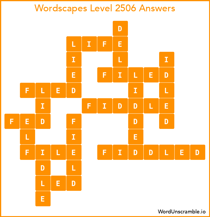 Wordscapes Level 2506 Answers