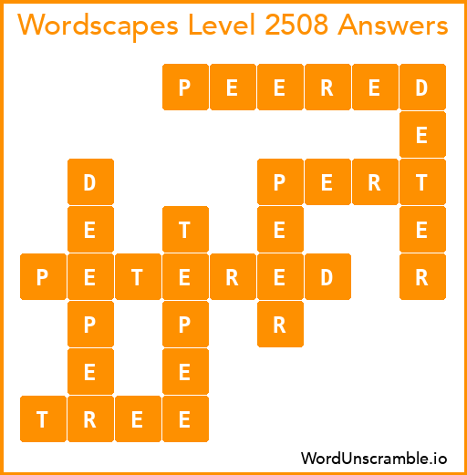 Wordscapes Level 2508 Answers
