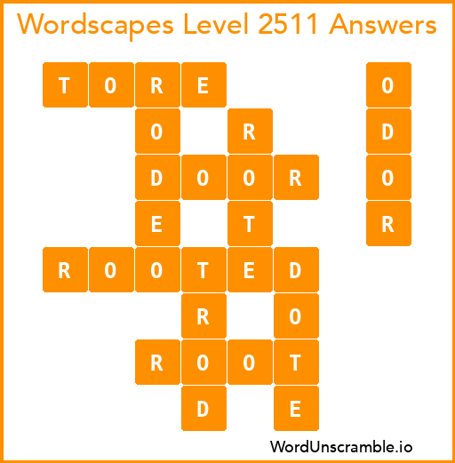 Wordscapes Level 2511 Answers