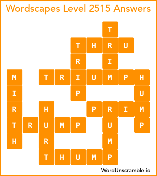 Wordscapes Level 2515 Answers