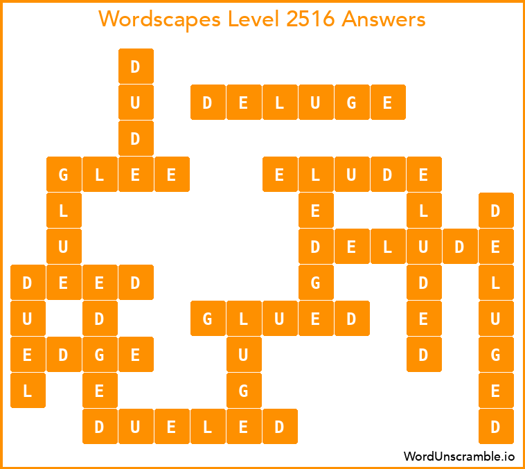 Wordscapes Level 2516 Answers