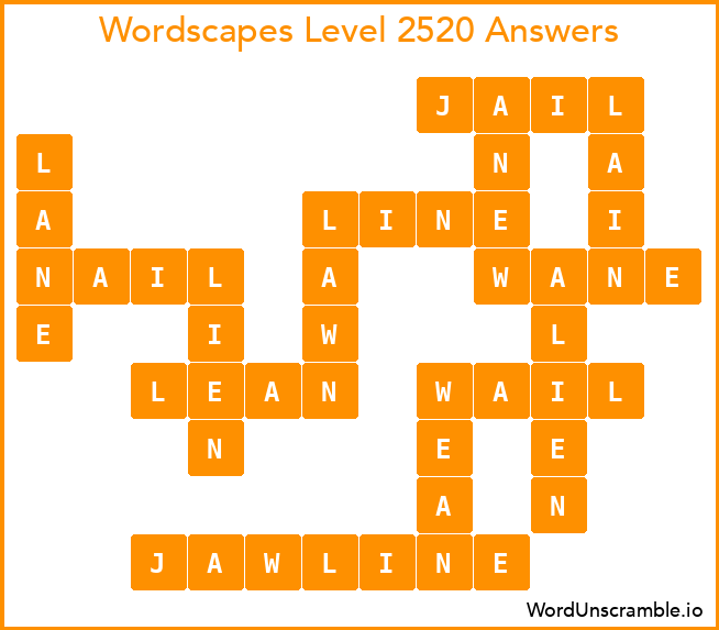 Wordscapes Level 2520 Answers