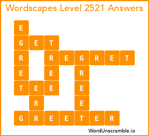 Wordscapes Level 2521 Answers