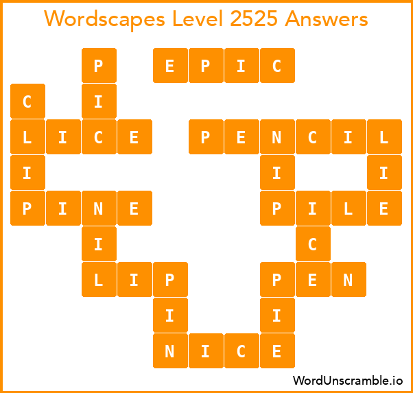 Wordscapes Level 2525 Answers